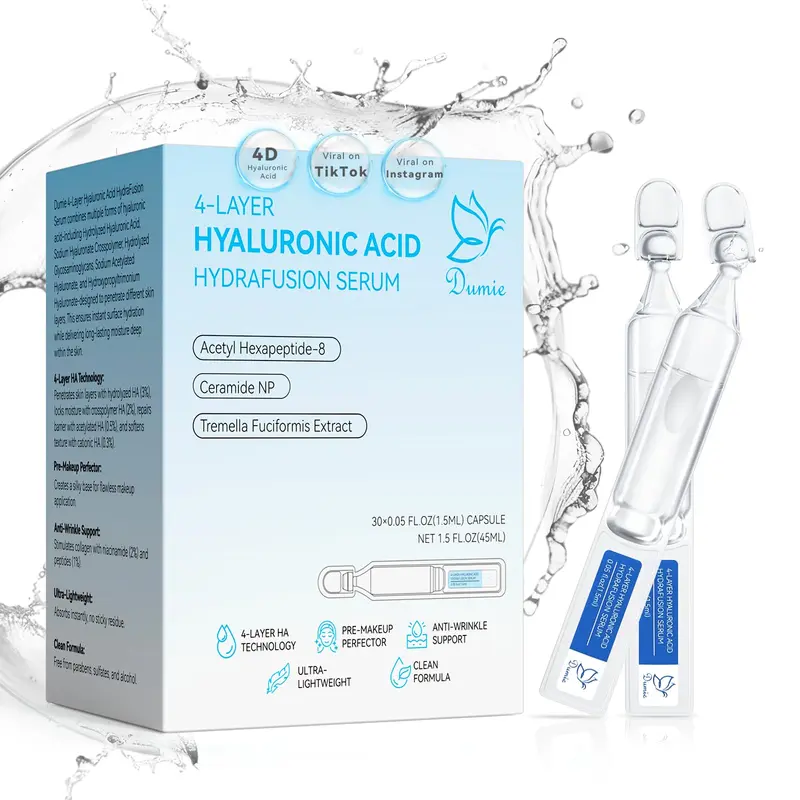 Sérum Hyaluronique 3% Dumie – Hydratation 48h, Ceramide NP 20 000 ppm, Acetyl Hexapeptide-8