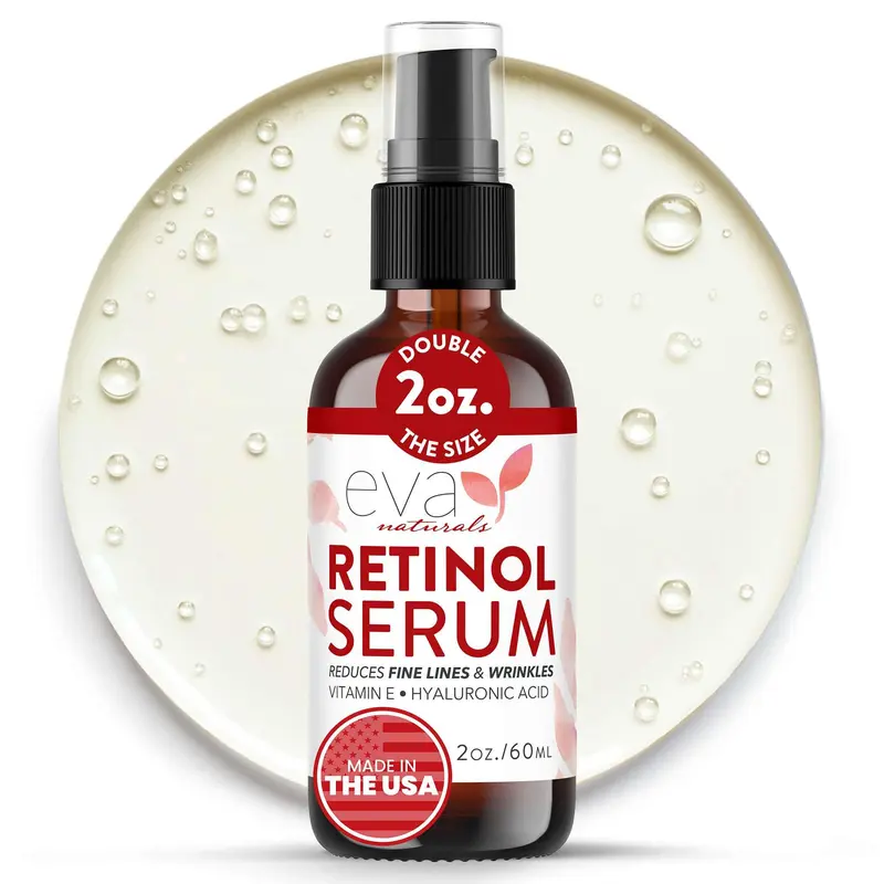 Sérum Rétinol pour le visage avec Acide Hyaluronique – Eva Naturals, 60 ml