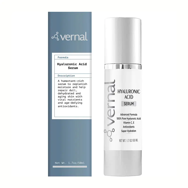 Sérum Vernal Hyaluronique Pur – Vitamines C et E, Antioxydants Anti-Âge – Lifting et Fermeté, Fabriqué aux États‑Unis