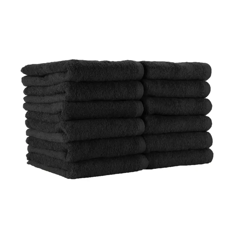 Serviettes de salon résistantes au blanchiment Arkwright — Pack de 12, coton 100%, 16 × 27 po, noir