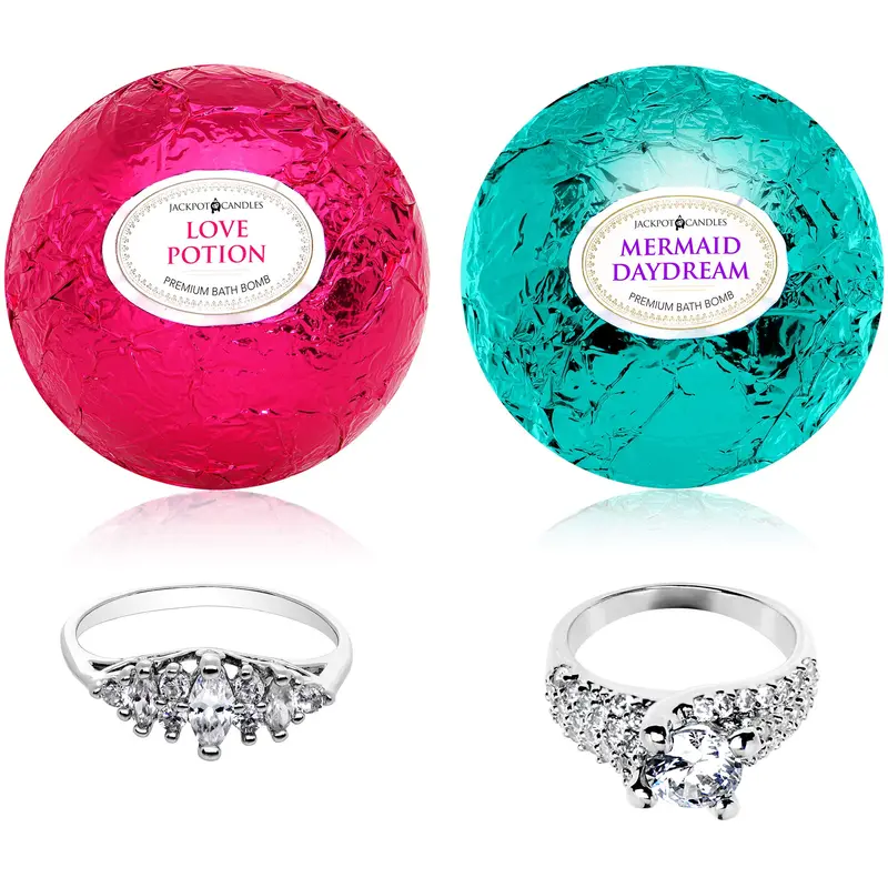 Set de bombes de bain Potion d’amour de la Sirène — 2 pièces, bague surprise taille 7, fabriqué aux États‑Unis