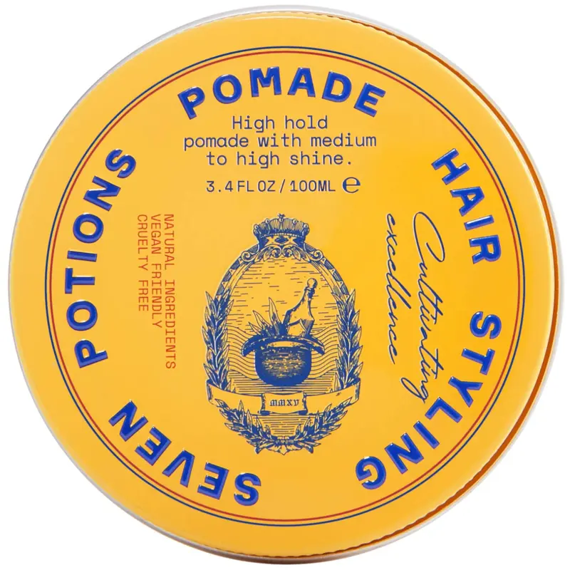 SEVEN POTIONS Pomade Homme — Brillance élevée, Tenue longue durée, à base d'eau — Qualité professionnelle, végane et sans cruauté — 100 ml