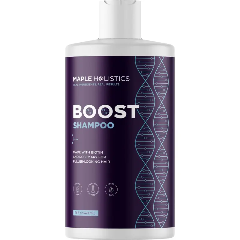Shampoing Biotine Avancé au Romarin – Volume des Cheveux Fins | Maple Holistics (16 oz) Vegan Sans Sulfates