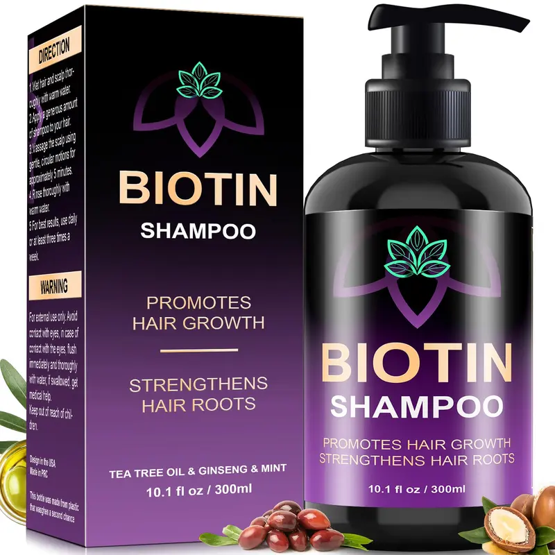 Shampoing Biotine Croissance et Épaississement des Cheveux – Oely, Sans sulfates, 299 ml