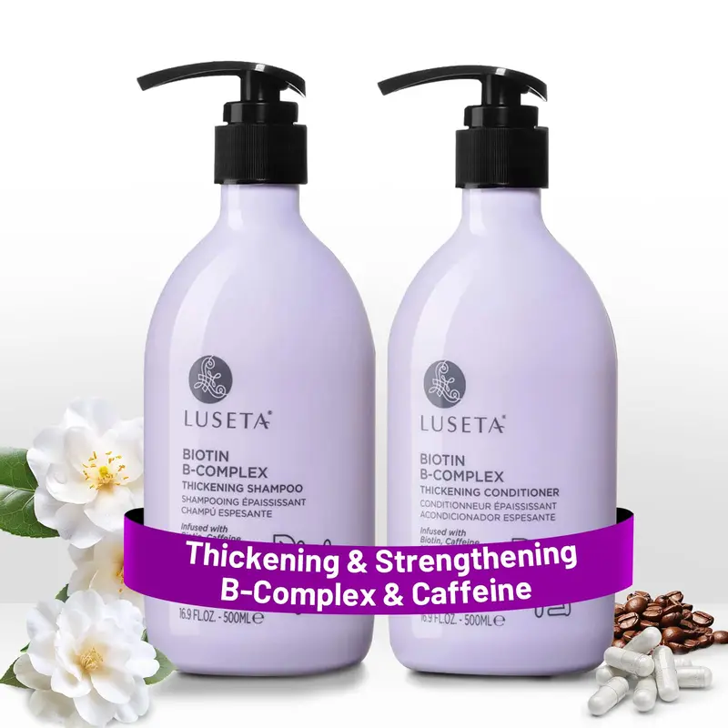 Shampoing et Après-Shampoing B-Complex Luseta – Renforcement et Volume pour Tous Types de Cheveux | 2 × 16,9 oz