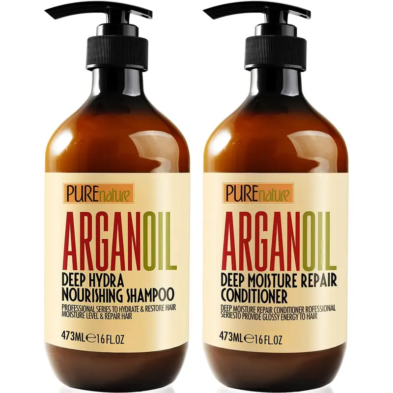 Shampoing et Après-Shampooing Argan – Pure Nature Lux Spa, Sans sulfate, Soin marocain à la kératine