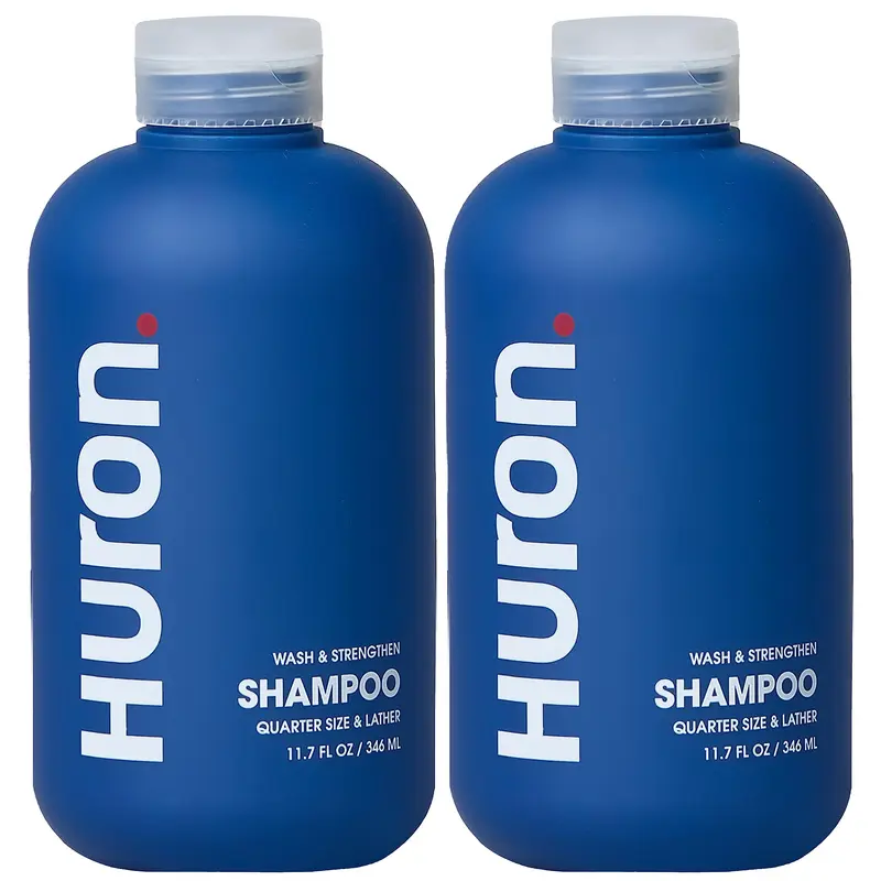 Shampoing Homme Huron Clean Citrus Woods – Fortifiant, Hydratant et Nourrissant – Sans Sulfates, Végan et Non Testé sur les Animaux – 355 ml – Parfum Citron-Menthe Revigorant