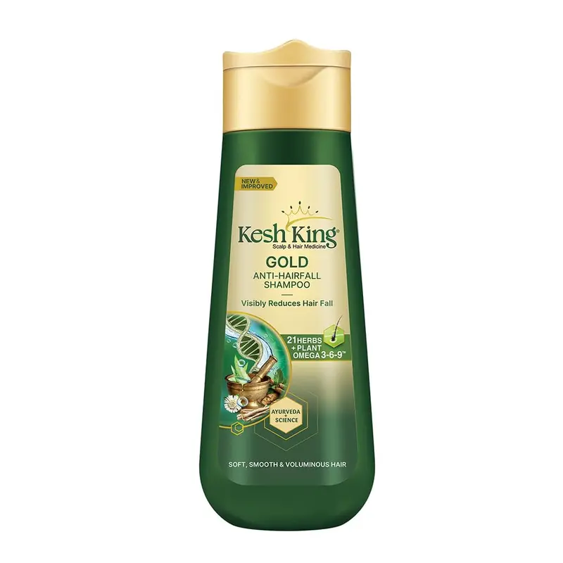 Shampoing Kesh King Anti-Chute – Ayurvédique & Aloe Vera | Cuir chevelu sain et nourri | Cheveux brillants et lisses | 340 ml