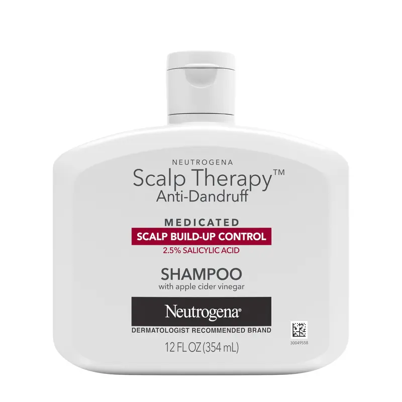 Shampoing Neutrogena pour cuir chevelu anti-pelliculaire – Contrôle des pellicules, 2,5% d'acide salicylique, parfum pomme cidre, 355 ml