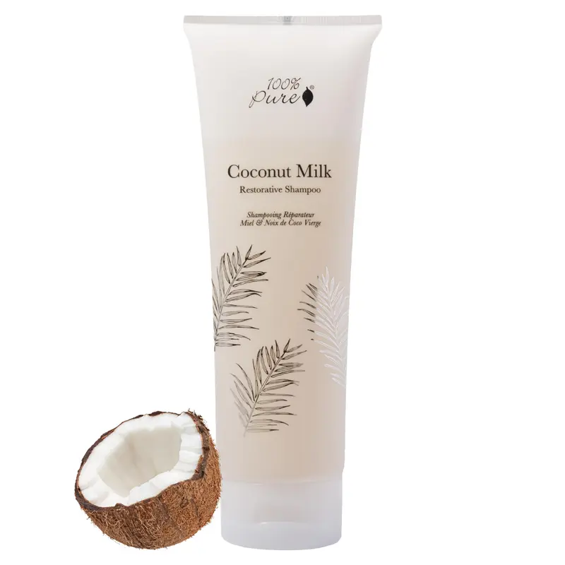 Shampoing restauratif au lait de coco 100% PURE – Détox, hydratation et douceur sans sulfate, 8 oz
