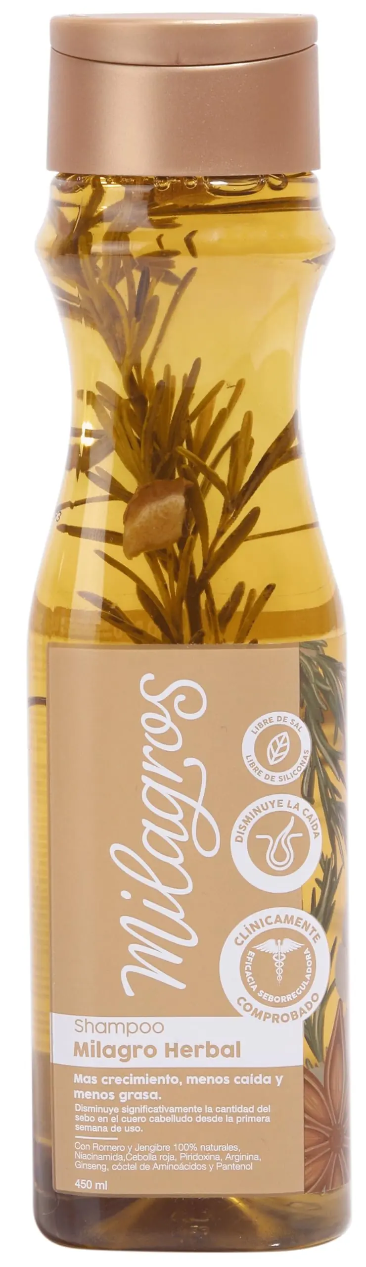 Shampoing Romarin Milagros – Croissance naturelle et fortification (Lot 1)