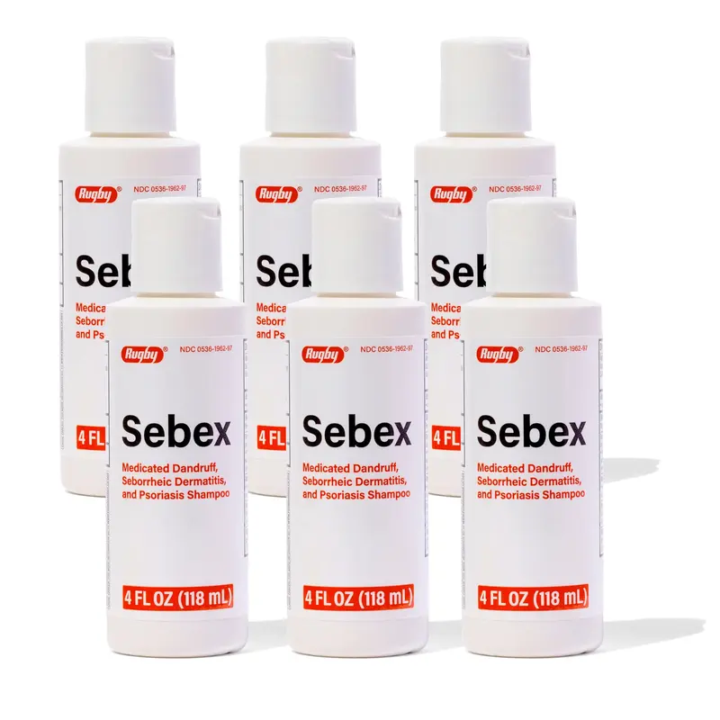 Shampoing Sébex Médicamenteux Rugby – 2% Soufre et 2% Acide salicylique – Anti-dandruff pour femmes et hommes – 118 ml (lot de 6)