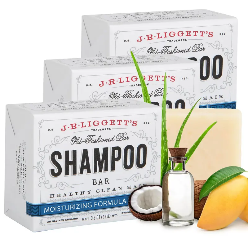 Shampoing Solide J.R.LIGGETT'S – Hydratant Coco & Aloe, Sans Sulfates – 3 Barres