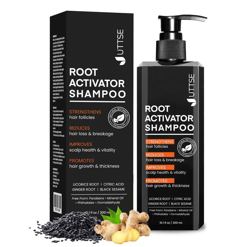 Shampooing Activateur de Racines Uttse pour Hommes – Croissance capillaire et Épaississement – 300 mL