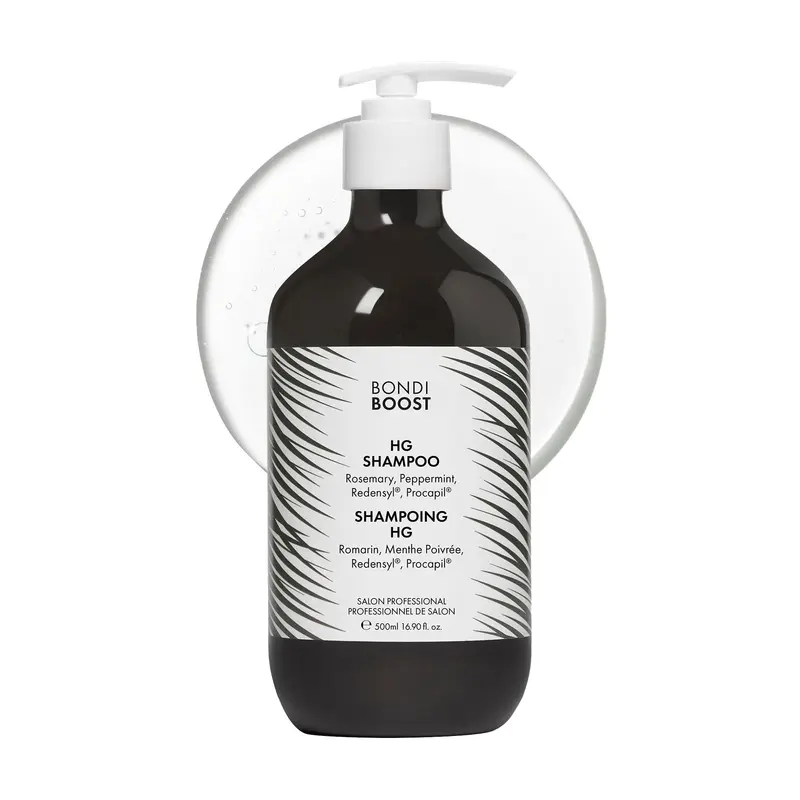 Shampooing Anti-Chute BondiBoost HG – pour femmes et hommes, 500 ml, parfum menthe, Procapil, Redensyl, romarin – sans sulfates
