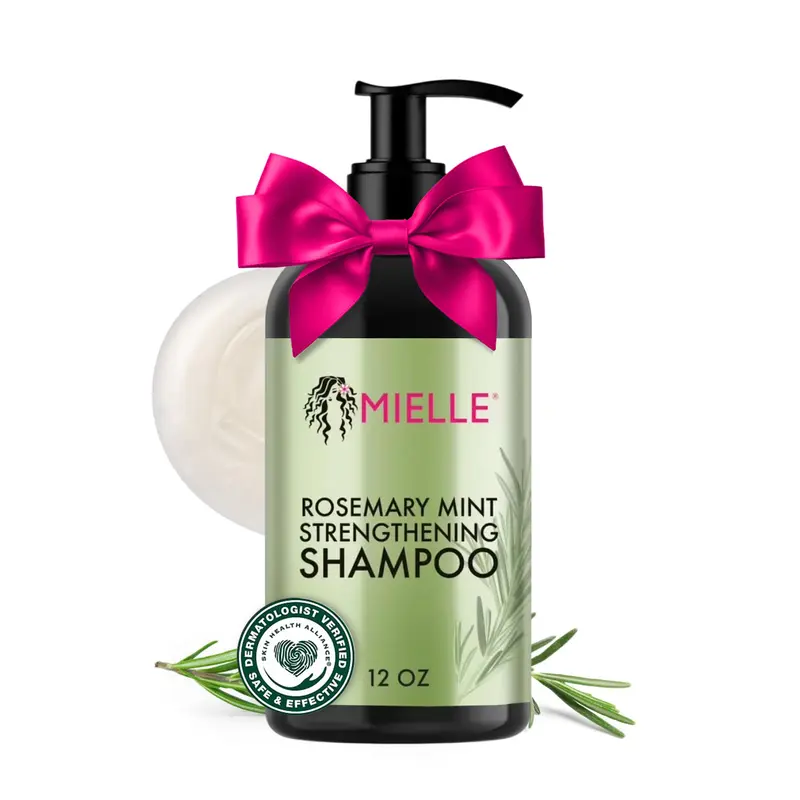 Shampooing Biotine Fortifiant Romarin et Menthe de Mielle Organics – Hydratant et Doux, 355 ml