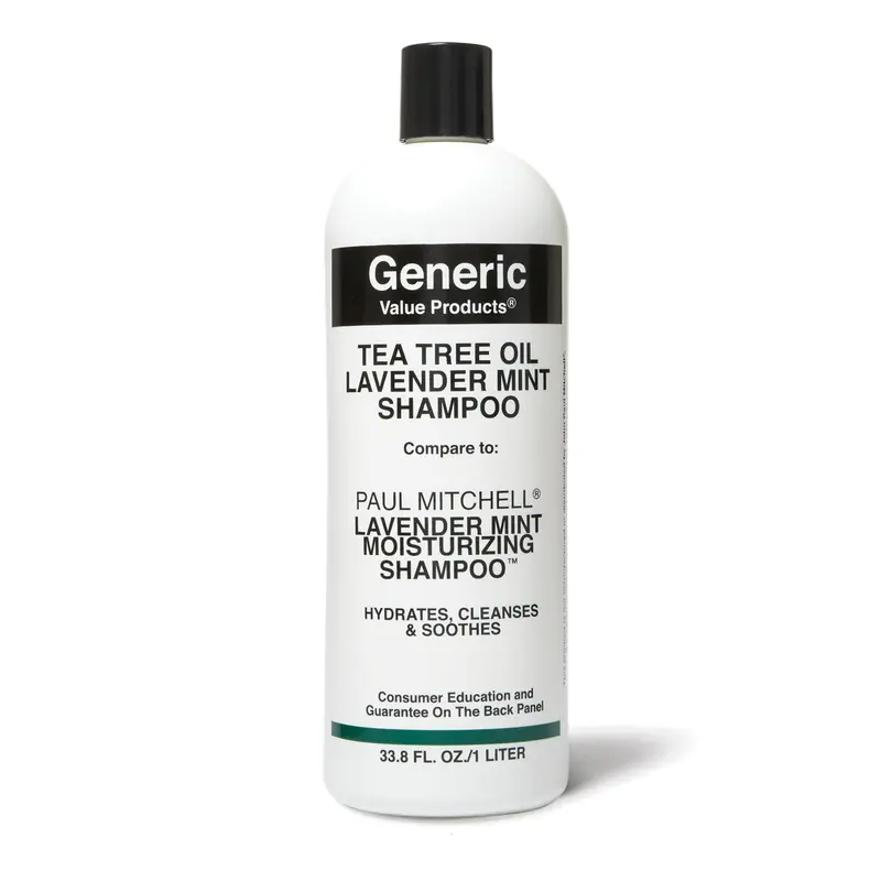 Shampooing Lavande et huile d'arbre à thé – Generic Value Products, Mousse Riche, Cuir Chevelu Apaisé, 1 L