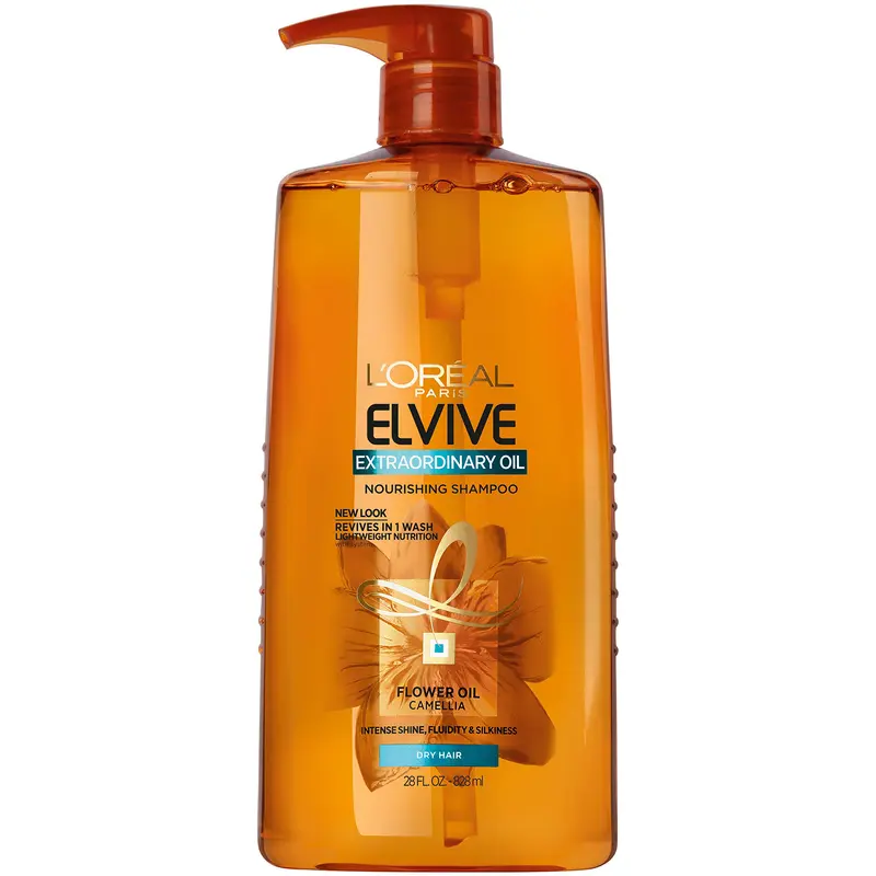 Shampooing L’Oréal Paris Elvive Huile Extraordinaire – Hydratation intense pour cheveux secs et ternes