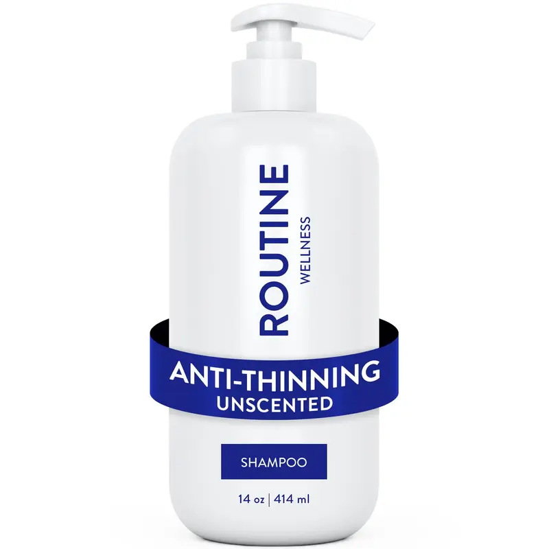 Shampooing Routine Wellness Anti-Chute - Biotine & Bloqueur DHT - Pour Femmes et Hommes - Sans Parfum - 14 oz