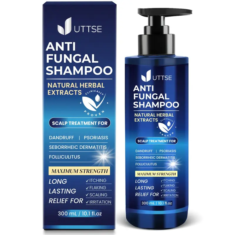 Shampooing Uttse Anti-Fongique – Cuir Chevelu Psoriasis, Démangeaisons et Pellicules – 300 mL