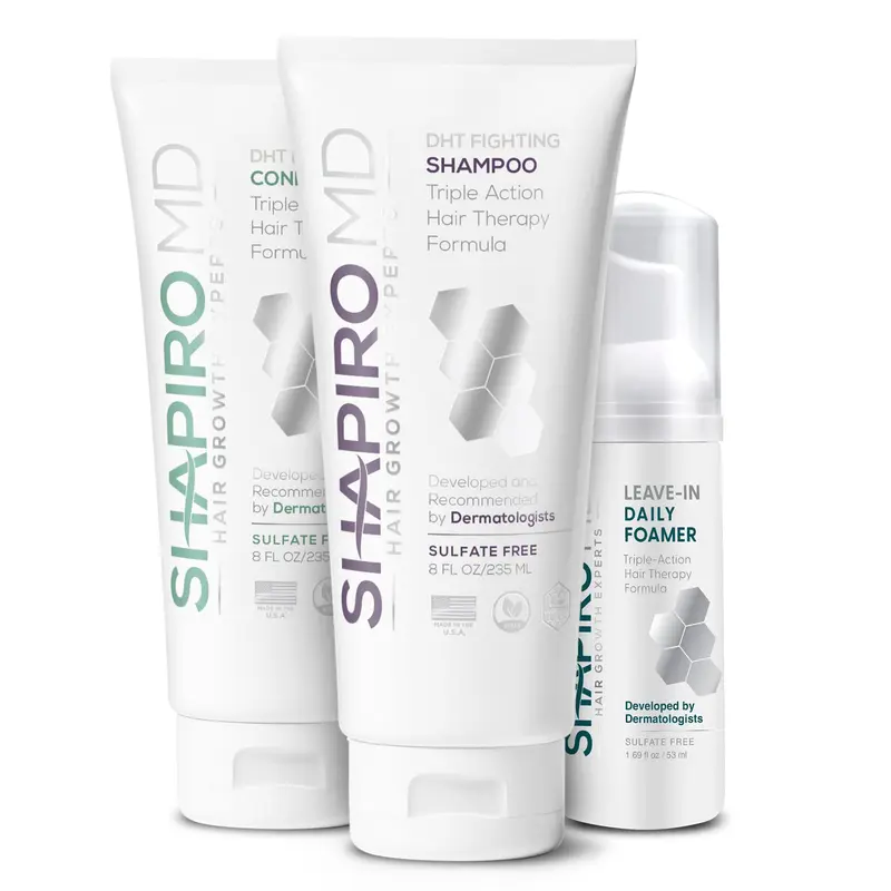 Shapiro MD Hair Growth Experts Kit — Cheveux plus épais et volumineux (Shampooing, Après-Shampooing et Mousse Quotidienne)