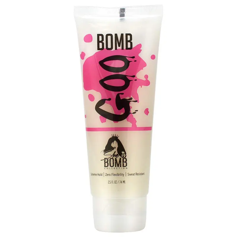 She Is Bomb Collection Bomb Goo Gel 2,5 oz – Gel coiffant léger pour boucles définies et hydratation durable