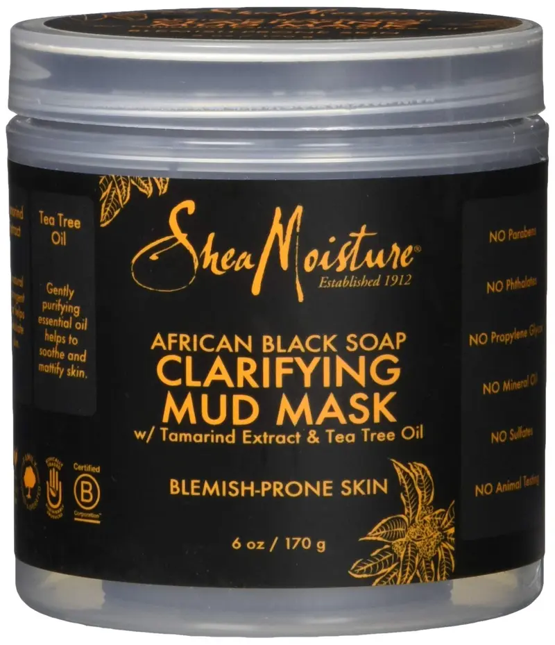 SHEA MOISTURE Masque Argile Noire Africaine Clarifiant, 170 g
