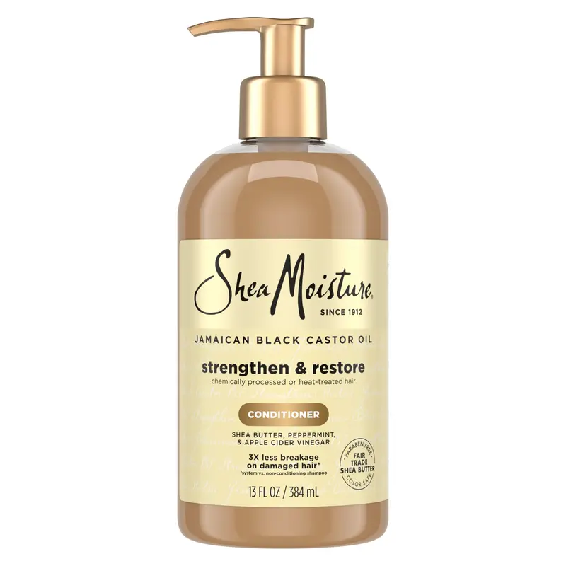 SheaMoisture Après-shampoing huile de ricin noire jamaïcaine – Lissage et nutrition, beurre de karité, menthe et vinaigre de pomme (13 oz)