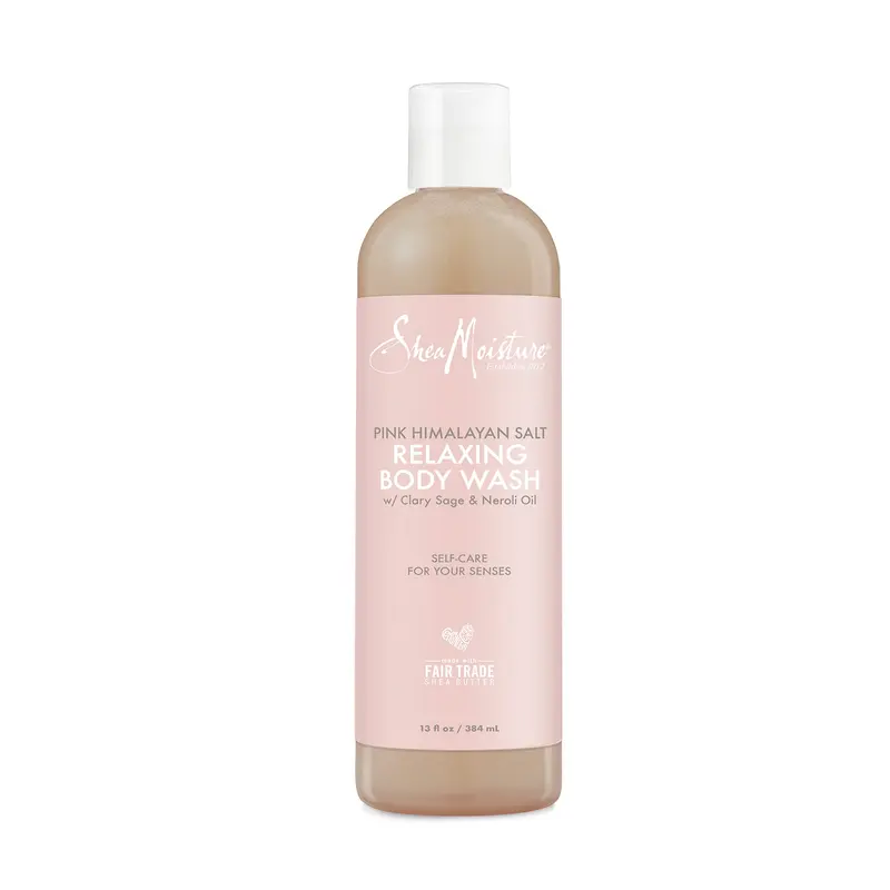SheaMoisture Gel Douche Relaxant – Sel Rose de l’Himalaya, Karité Équitable, Sauge et Néroli – 384 ml
