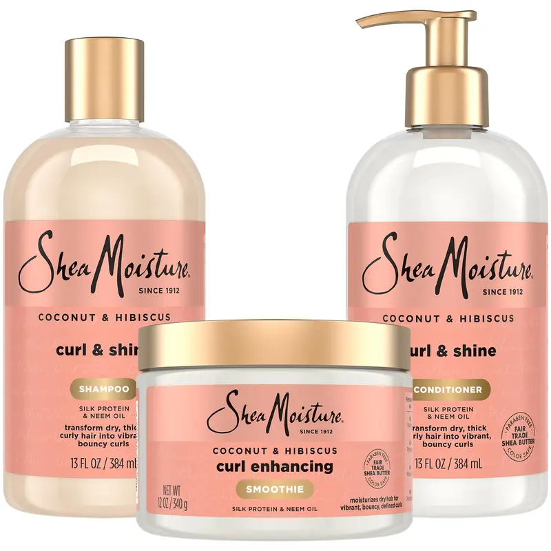 SheaMoisture Shampoing Coco & Hibiscus + Après-Shampoing & Smoothie Définissant — Boucles Sublimes