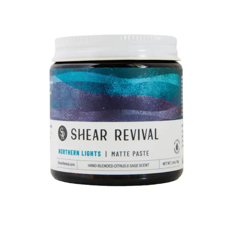 Shear Revival Northern Lights Pâte Matte – Tenue moyenne à ferme, Finition matte, Parfum citron-sauge, 3,4 oz