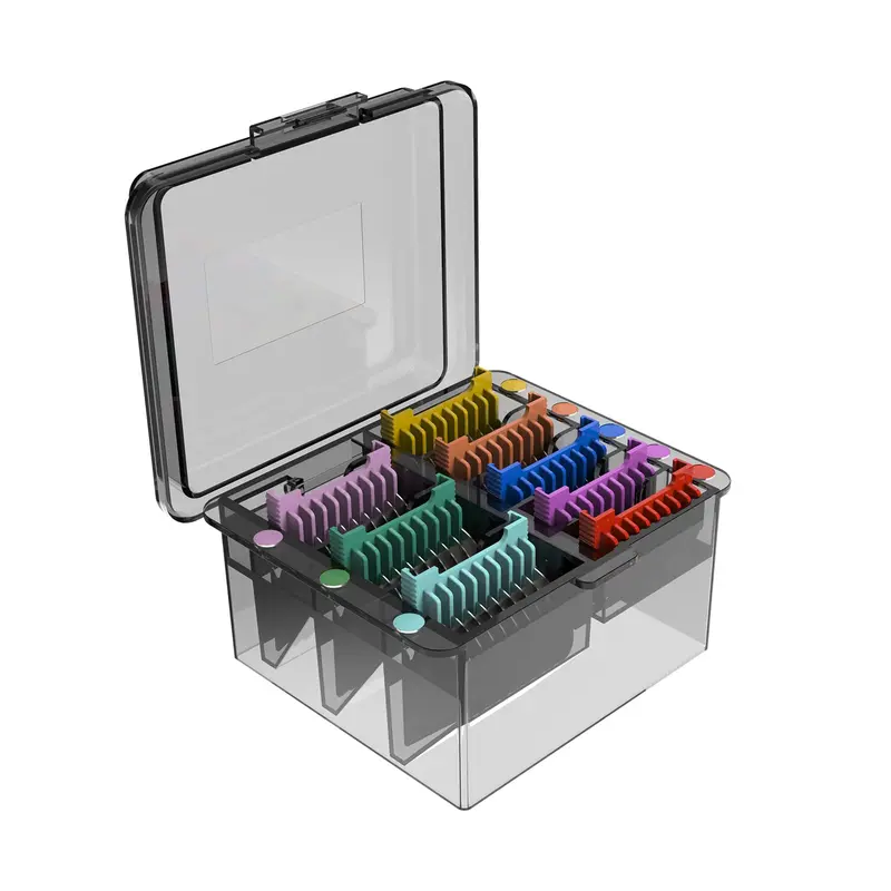 Shernbao – Ensemble de 8 peignes guide en inox 5-en-1 pour tondeuses chiens et chats (1/8 à 1 pouce, non compatible lame A5)