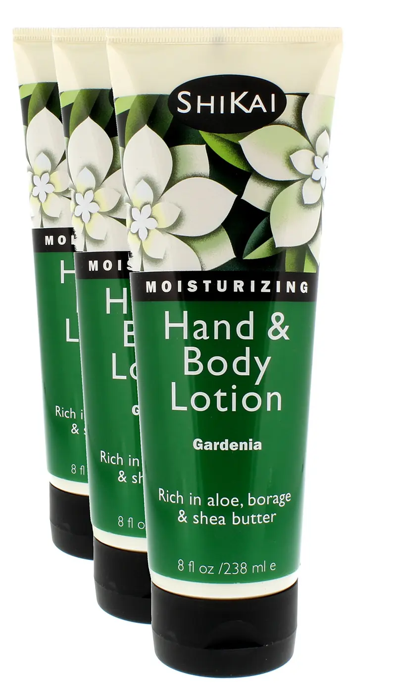 ShiKai Gardenia Lotion – Mains et Corps (8 oz, Lot de 3) Hydratation Quotidienne | Aloe Vera & Vitamine E