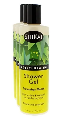 ShiKai Gel Douche Hydratant Quotidien Concombre-Melon, Lot de 3 (355 ml) – Aloe Vera & Avoine