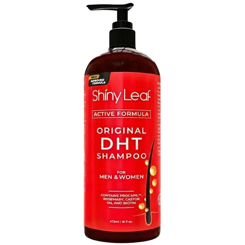 Shiny Leaf – Shampooing anti-chute avec biotine, sans sulfates, blocage naturel du DHT – Pour hommes et femmes – 16 onces