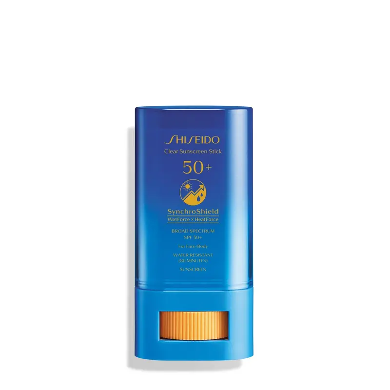Shiseido Clear Sunscreen Stick SPF 50+ – Écran visage invisible, portable et polyvalent