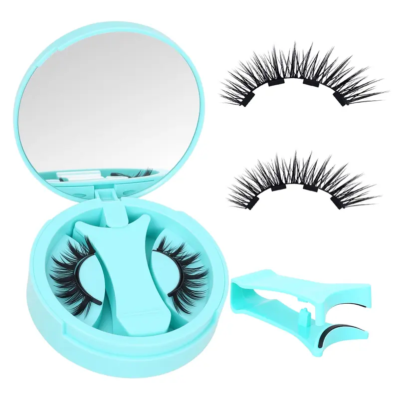 SHITOLALA Faux Cils Magnétiques avec Applicateur – Regard Naturel, Sans Colle