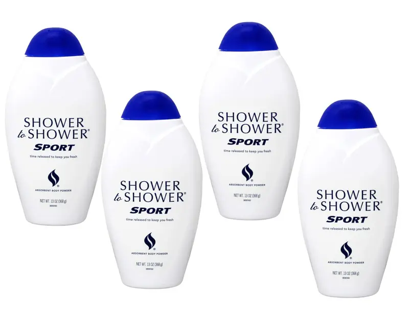 Shower To Shower Poudre Absorbante Sport - Lot de 4 Bouteilles 13 oz