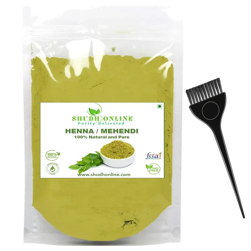 Shudh Online – Poudre de henné pur pour coloration cheveux et peau, henné rajasthani authentique, triple tamisage (200 g)