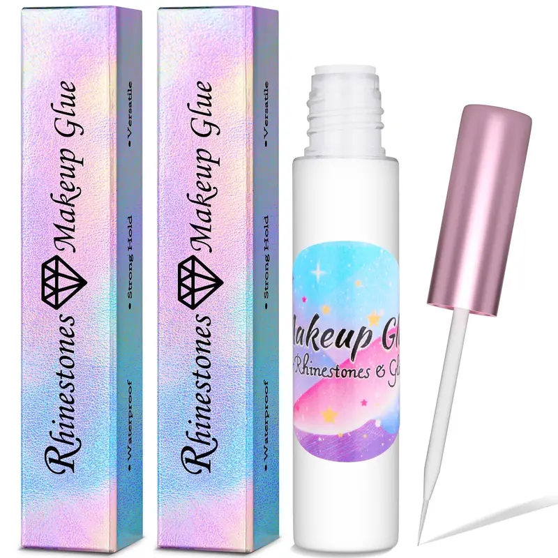 Shynek Colle Visage pour Strass et Paillettes – Lot de 2, Waterproof et Sans Latex