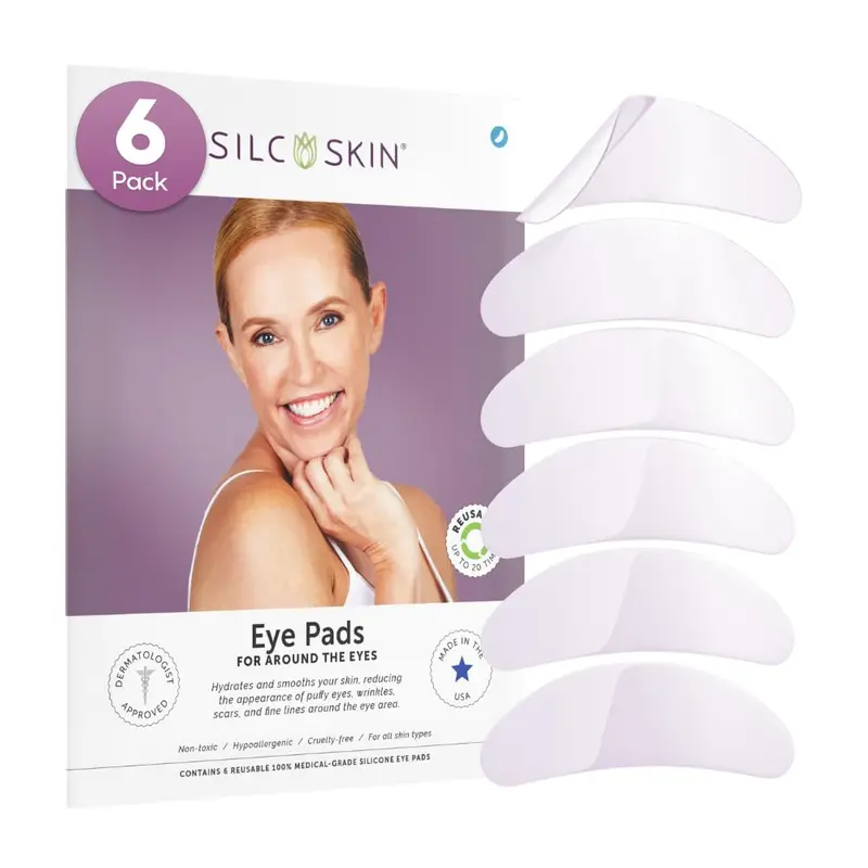 Silc Skin Patchs Yeux en Silicone Réutilisables — Soin Nuit pour Ridules et Poches, 60 Jours