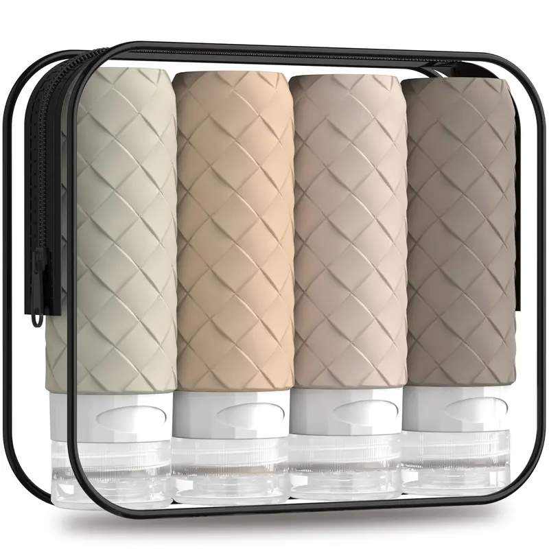 Silevoler Flacons de Voyage en Silicone 90 ml – TSA Approuvé, Sans BPA, Étanches et Réutilisables