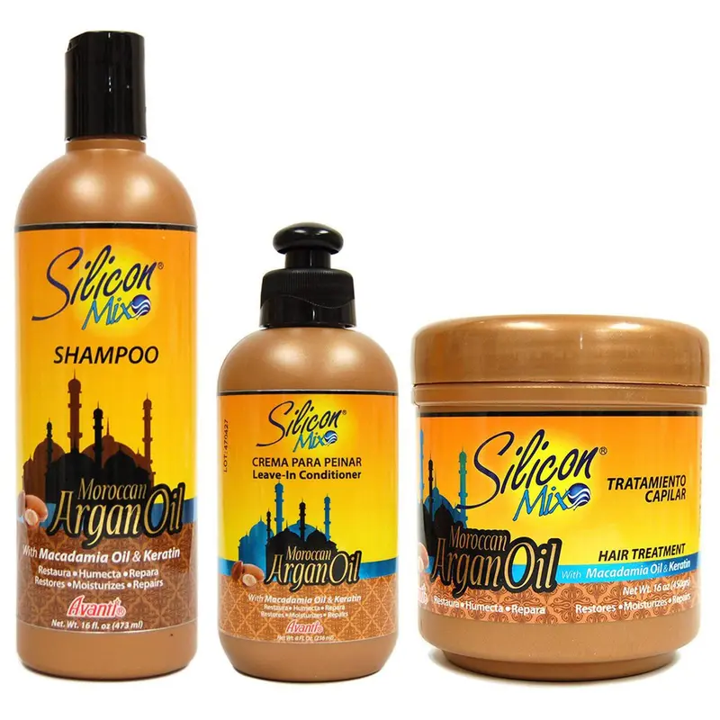 Silicon Mix Huile d’Argan Marocain 3 en 1 – Soin Cheveux Secs et Cassants