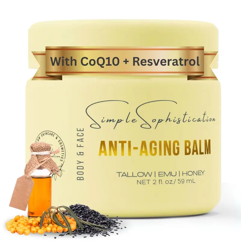 Simple Sophistication Baume Tallow Emu Honey – Soin hydratant visage et corps, Miel Manuka, Emu, non gras (60 ml)
