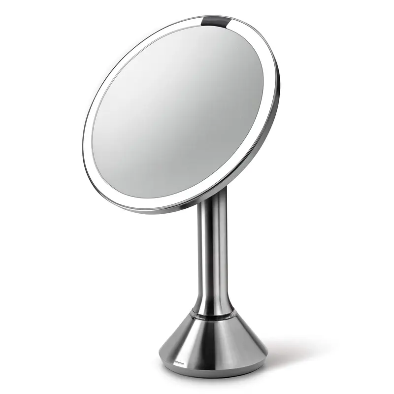 simplehuman Miroir Maquillage Capteur 8 po – Éclairage Tru-Lux, 5x, Sans Fil et Rechargeable