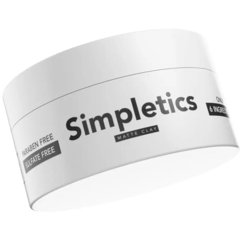 Simpletics Hair Clay pour Homme – Vanille, Tenue Forte, Texture Matte, Base d'Eau – 2oz
