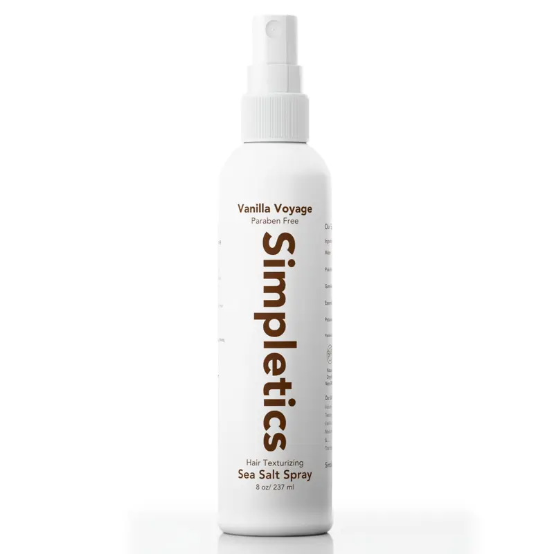 Simpletics Spray Sel de l'Himalaya (Vanille) – Volume léger et texture plage – Formule 5 ingrédients sans parabènes