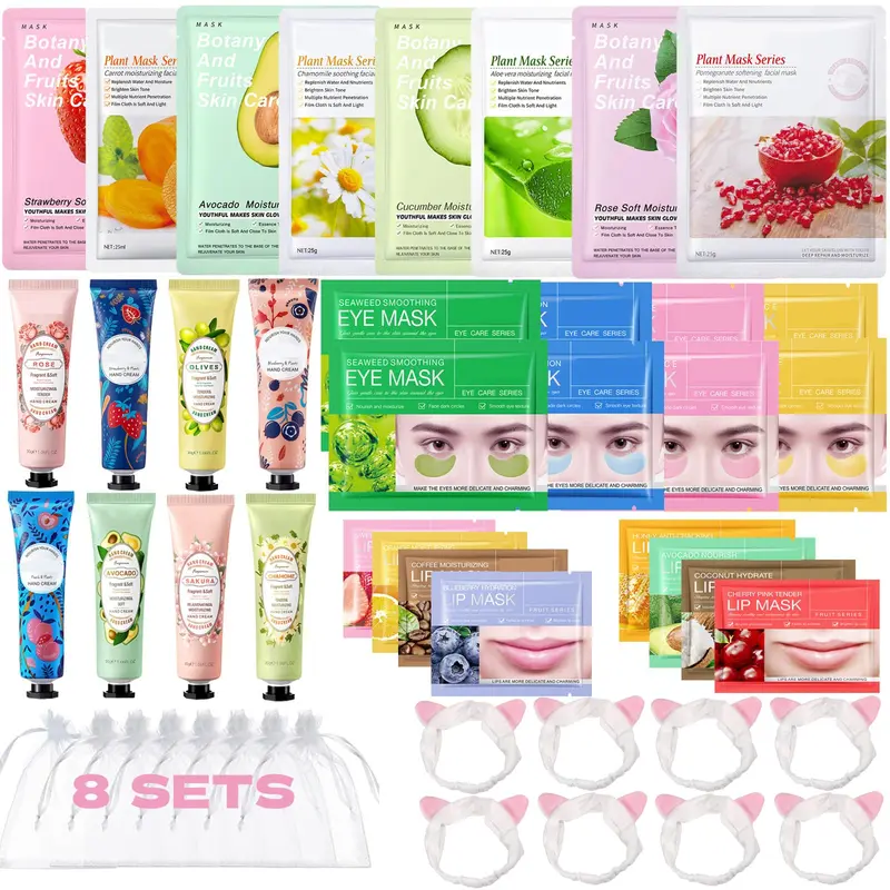 SIMSHOTUS Kit Spa 48 pièces – Faveurs de fête spa à domicile et soins visage