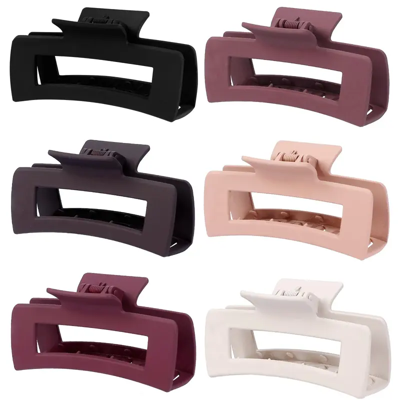 Sisiaipu Clips Cheveux Gros 4 Pouces – Lot de 6 Carrés Sans Glissement pour Cheveux Épais