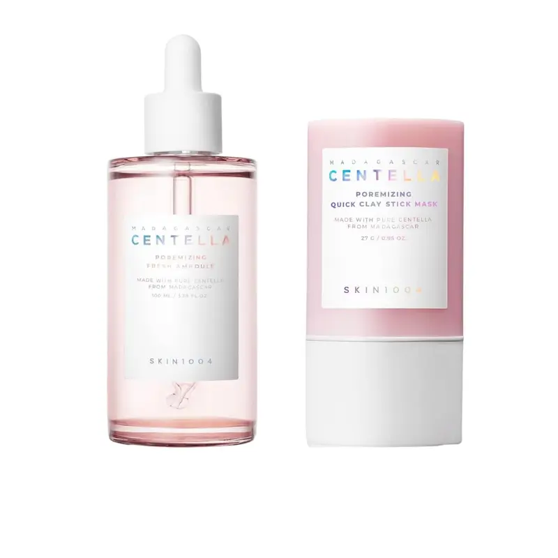 SKIN1004 Madagascar Centella Ampoule 100ml et Masque Stick Argile – Soin Pore Purifiant